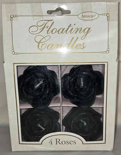 Hunter Green Flower Floating Candles, 4 Pack