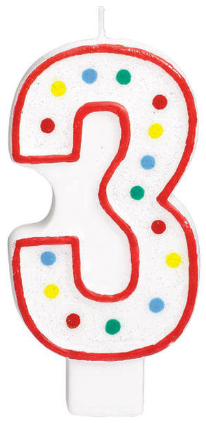 5-Inch Number 3 Birthday Candle