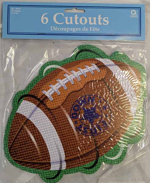 First Down Football Mini Cutouts, 6 Count