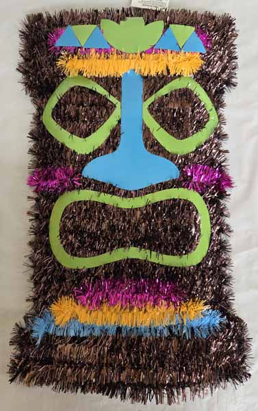 Deluxe Tiki Tinsel Decoration, 18 x 11 Inches
