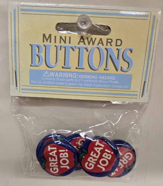 Great Job Apple Mini Buttons, 6 Pack