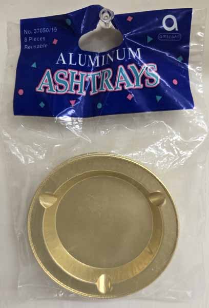 Gold Aluminum Ashtrays, 8 Pack