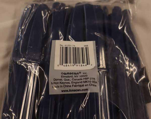 Navy Blue Plastic Knives, 50 Count