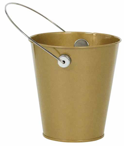 Gold Metal Bucket, 4.5 Inch