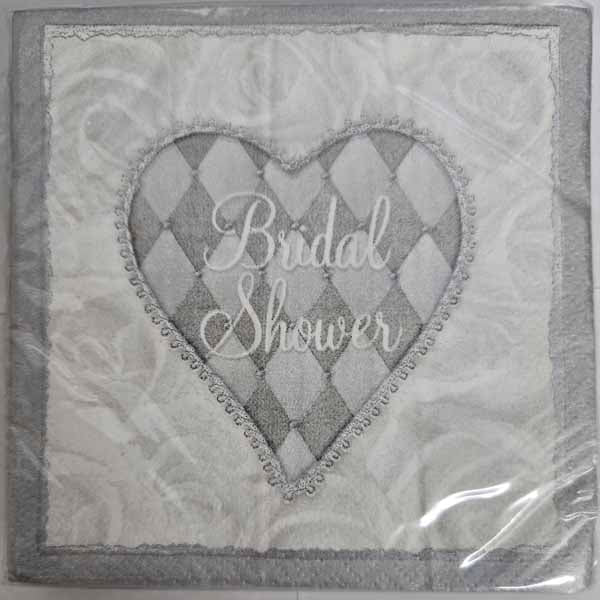 Platinum Wedding Shower Napkins, 16 Count