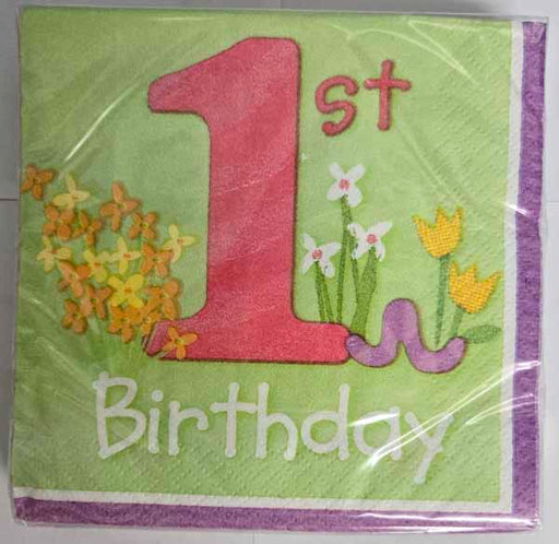 One Special Girl 1st Birthday Beverage Napkins, 16 Count