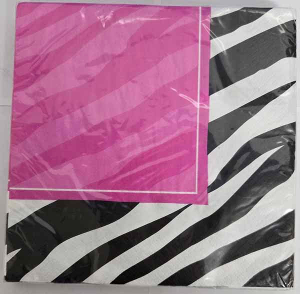 Zebra Party Luncheon Napkins, 16 Count