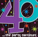The Party Continues 40th Birthday Lunch Napkins, 16 Count