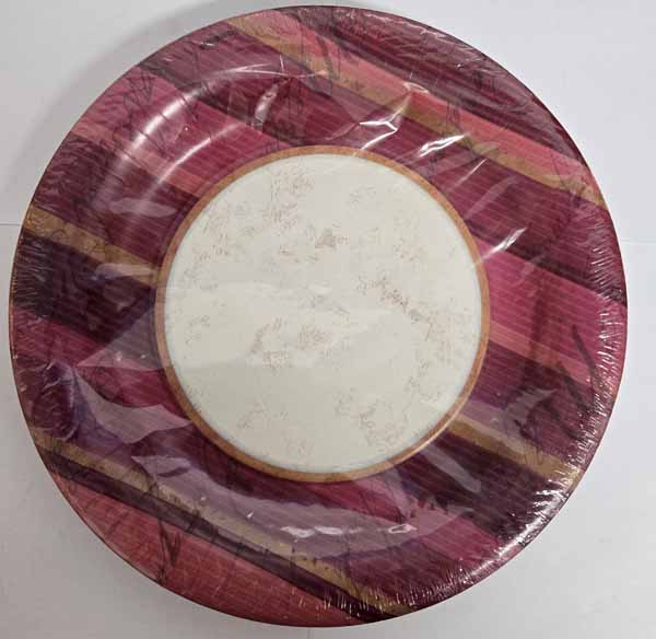 Merlot Stripe 10.5-Inch Dinner Plates, 8 Count