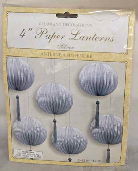 4" MINI SILVER PPR LANTERS 6PK/12CS