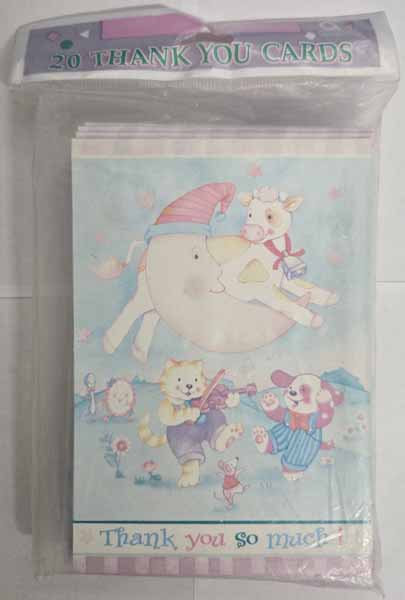 Nursery Rhymes Baby Shower Thank You Cards, 20 Count