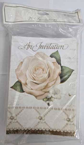 Petals & Pearls Folded Invitations, 20 Pack