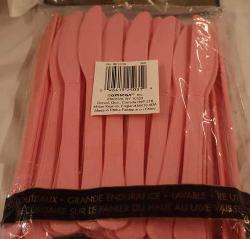 Pretty Pink Heavyweight Plastic Knives, 48 Count