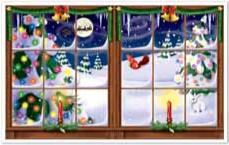 Snowy Christmas Insta-View Window Decoration, 38 x 62 Inches