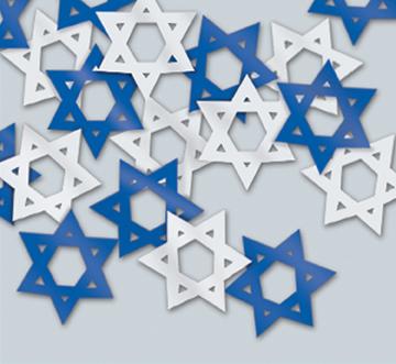 Blue & Silver Star of David Confetti