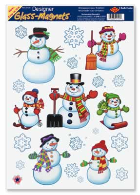 Snowmen & Snowflake Window Clings, 16 per Sheet