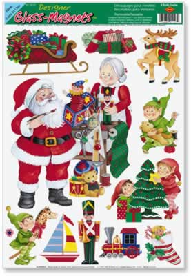 Santa's Workshop Christmas Clings, 11 per Sheet