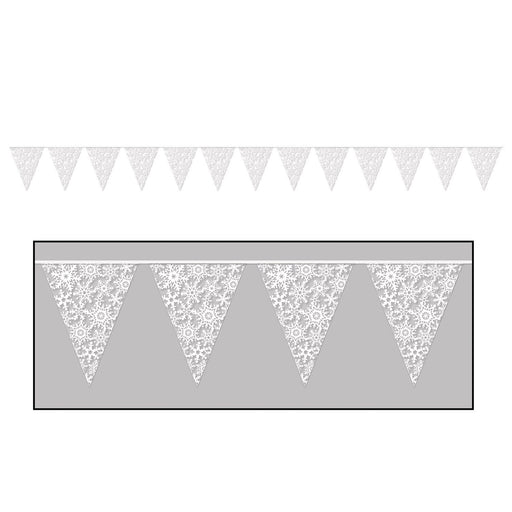 Snowflake Pennant Banner, 11 Inches x 12 Feet