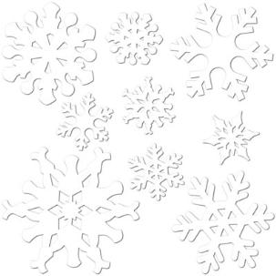SNOWFLAKE CUTOUTS 9/PKG 5-12 INCHES