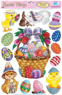 Easter Basket Glass Clings