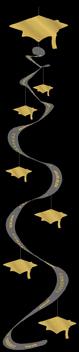 PRINTED GRAD CAP WHIRL CUTOUT 30"3/PK