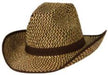 Two-Tone Western Hat with Brown Trim and Band