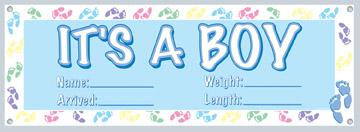 It's a Boy Sign Banner, 63 x 21 Inches