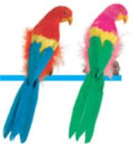 12-Inch Feathered Parrot Decoration