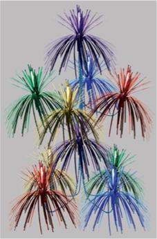 Metallic Firework Chandelier Hanging Decoration, 24 x 12 Inches