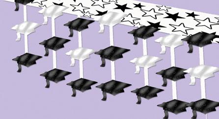 12"X12' GRADUATE CAP 3D SKYSCAPE 1/PKG
