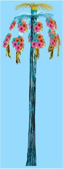Hibiscus Cascade Fountain Decoration, 8 ft