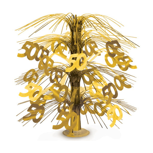 Gold "50" Cascade Centrepiece, 18 Inch