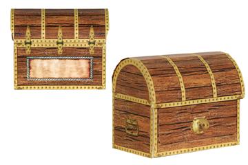 Pirate Treasure Chest Boxes, 4 Pack