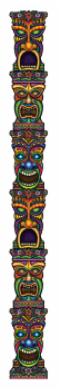 7' Jointed Tiki Totem Pole Luau Decoration