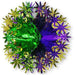 12-Inch Gold, Green & Purple Mardi Gras Star Ball