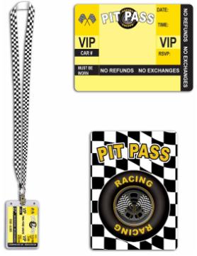 25-Inch Racing Pit Pass with Lanyard