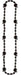 Black Football Bead Necklace, 36 Inches