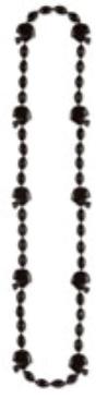 Black Football Bead Necklace, 36 Inches