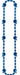 Blue Football Bead Necklace, 36 Inches
