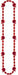 Red Football Bead Necklace, 36 Inches