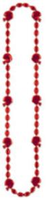 Red Football Bead Necklace, 36 Inches