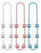 36-Inch Assorted Peace Symbol Bead Necklaces, 3-Pack