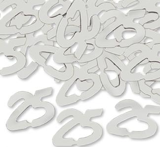 Silver Number 25 Fanci-Fetti Confetti, 1 oz