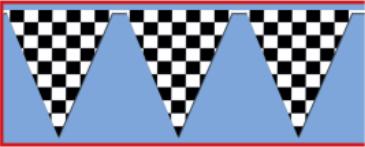 Black and White Checkered Pennant Banner, 30 ft