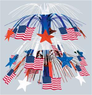 18-Inch Red, White & Blue Star Cascade Centerpiece