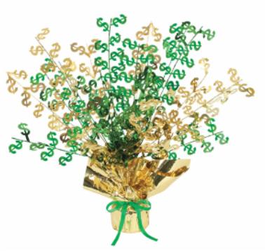 15" Dollar Sign Gleam 'N Burst Centerpiece
