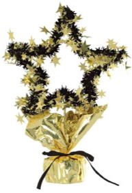 Gold Star Gleam N Shape Centerpiece, 11.5 Inches