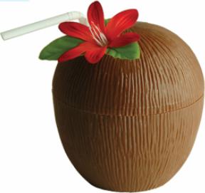 Plastic Coconut Cup for Luau Parties