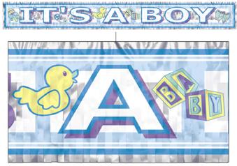 Metallic It's a Boy Banner