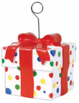 Polka Dot Gift Box Photo and Balloon Holder